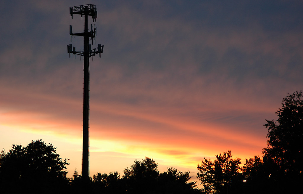 sunset cell tower